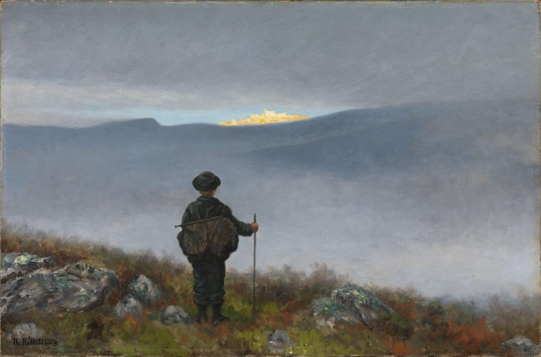 Theodor Kittelsen - Langt, langt borte så han noe lyse og glitre 1900x.jpg